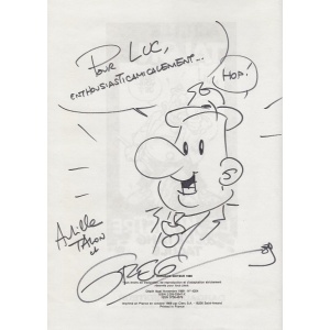 ACHILLE TALON-(T.40) ACHILLE TALON ET LE MONSTRE DE L'ÉTANG TACULE - DESSIN DÉDICACÉ  E.O.1989 – Image 2